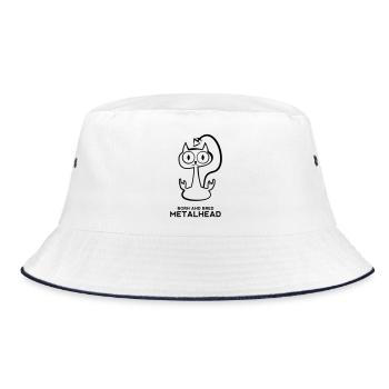 Heay metal cat - Bucket Hat - white/navy - Front