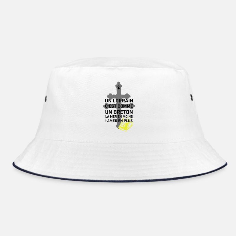 Croix lorraine et chope jaune - Bob - blanc/marine