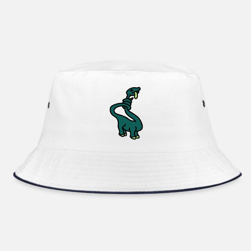 stranglesaurus_dino_3c - Bucket Hat - Weiß/Navy
