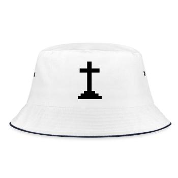 Cross (V) - Bucket Hat - white/navy - Front