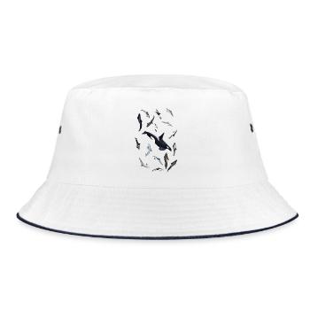 Dolphins and orca - Dolphins all around - Dauphins - Bucket Hat - white/navy - Front