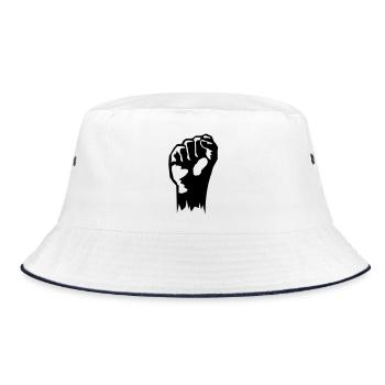 fight - Bucket Hat - Weiß/Navy - Vorne