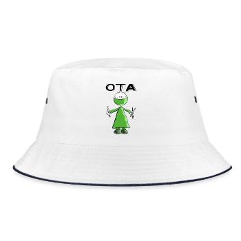 Operationstechnischer Assistent Strichmann - OTA - Bucket Hat - Weiß/Navy - Vorne