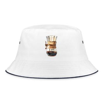 Chemex carafe - Bucket Hat - white/navy - Front