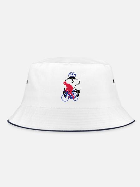 Rennrad - Bucket Hat - Weiß/Navy - Vorne