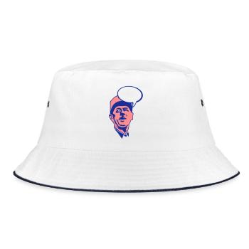 General de Gaulle Gesicht blase Führer - Bucket Hat - Weiß/Navy - Vorne