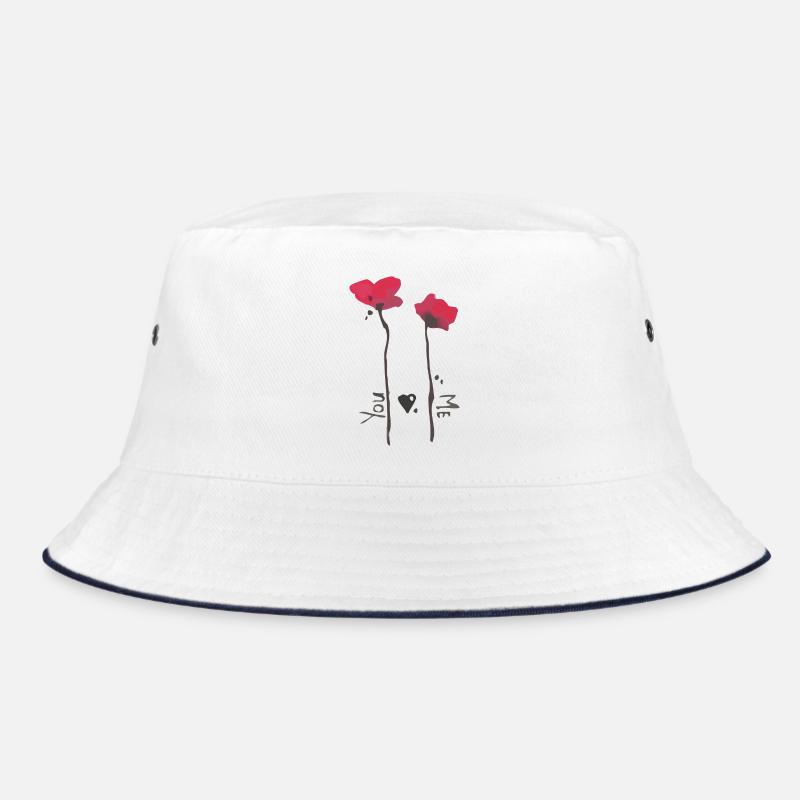 coquelicots et amour - Bob - blanc/marine