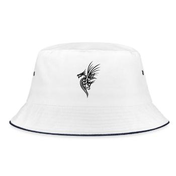 Drache mit großen Flügeln - Bucket Hat - Weiß/Navy - Vorne