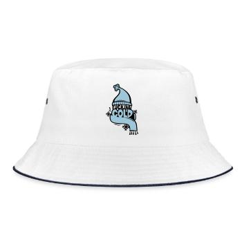 fucking cold - Bucket Hat - white/navy - Front