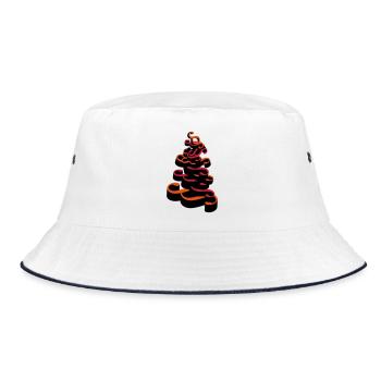 Stacked paragraphs - Bucket Hat - white/navy - Front