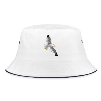 gull - Bucket Hat - white/navy - Front