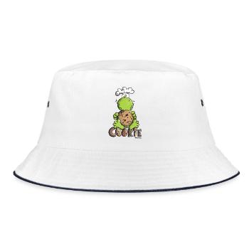 Frosch mit Cookie - Bucket Hat - Weiß/Navy - Vorne