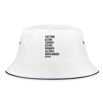 Victor Echo Tango Echo Romeo... over - VETERAN - Bucket Hat - white/navy - Front