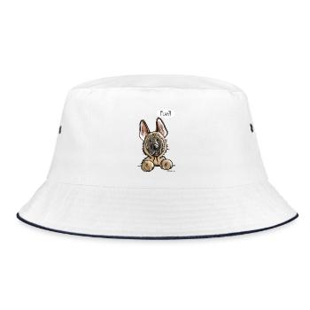Malinois Play - Bucket Hat - white/navy - Front