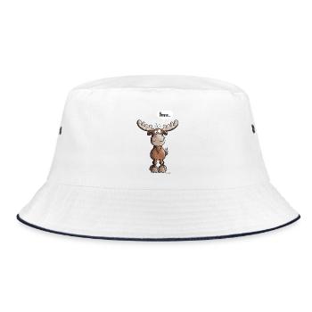 Öhmmm Elch - Bucket Hat - Weiß/Navy - Vorne