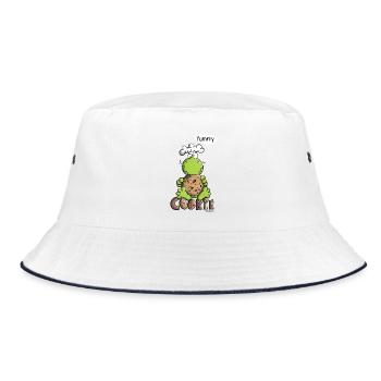 Frog loves cookies - Cookie - Baker - Comic - Bucket Hat - white/navy - Front