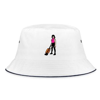 Freddy want to break free, Queen, freddie # - Bucket Hat - white/navy - Front