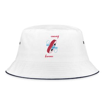 Müde! - Bucket Hat - Weiß/Navy - Vorne