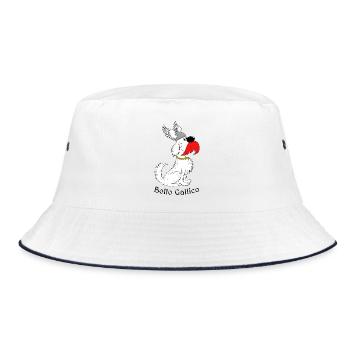 "Bello Gallico - the Gallic dog" - Bucket Hat - white/navy - Front