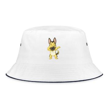 Dabbing German Shepherd - Bucket Hat - white/navy - Front