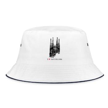 Barcelona Sagrada Familia Spain I Love Barcelona - Bucket Hat - white/navy - Front