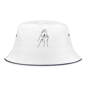 shiatsu massage - Bucket Hat - white/navy - Front