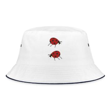 ladybug duo - Bucket Hat - white/navy - Front