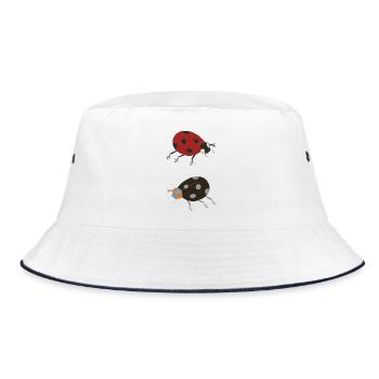 ladybug duo colored - Bucket Hat - white/navy - Front