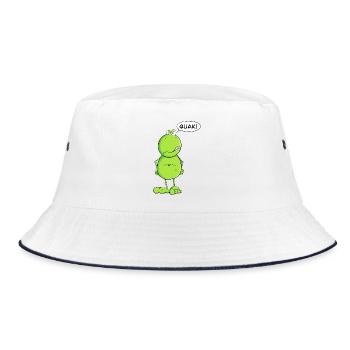 Nö Quak Frosch I Frosch Cartoon MODARTIS - Bucket Hat - Weiß/Navy - Vorne