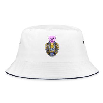 Knight Pig cool - Bucket Hat - white/navy - Front