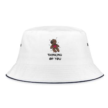 Thinking of you - Bucket Hat - white/navy - Front