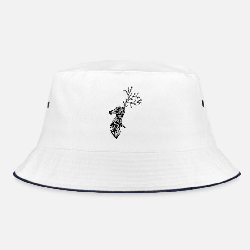Hirsch - Bucket Hat - Weiß/Navy
