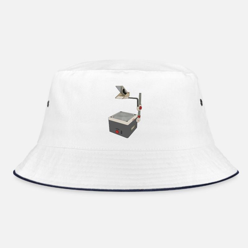 OHP 80s 90s Overhead Projector - Bucket Hat - white/navy