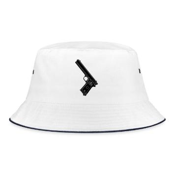 Military Pistol 38 Colt - Bucket Hat - white/navy - Front