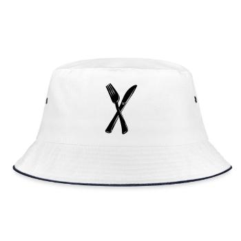 Knife and fork - Bucket Hat - white/navy - Front