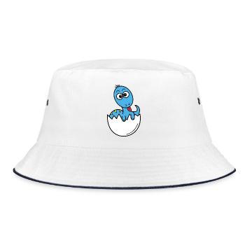 Dino Baby - Bucket Hat - white/navy - Front