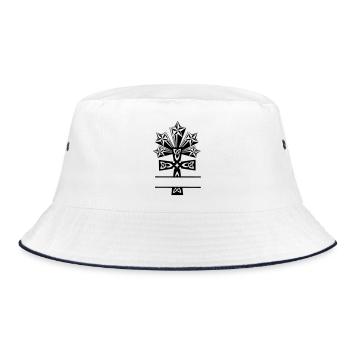Celtic cross five star monogram - Bucket Hat - white/navy - Front