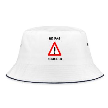 PANNEAU. NE PAS TOUCHER. DANGER. HUMOUR. DRÔLE - Bob - blanc/marine - Devant