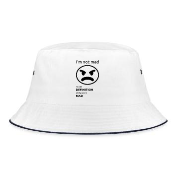 Ich bin nicht sauer - Bucket Hat - Weiß/Navy - Vorne
