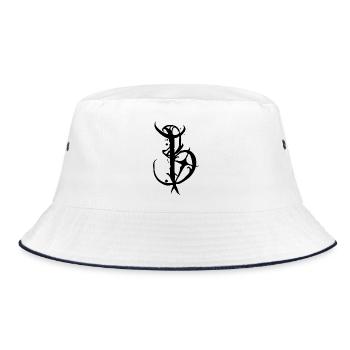 B - Bucket Hat - Weiß/Navy - Vorne
