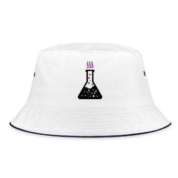 Chemistry Laboratory Erlenmeyer Flask Test Tube - Bucket Hat - white/navy - Front