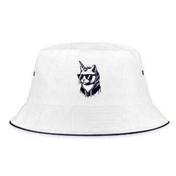 Uni-Cat-street - Bucket Hat - white/navy - Front