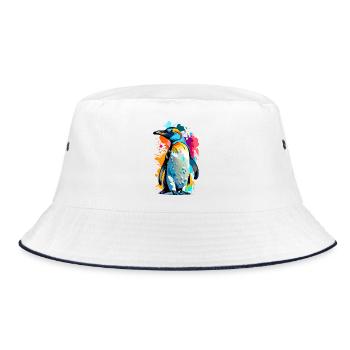 Manchot royal - Pingouin empereur coloré oiseau - Bob - blanc/marine - Devant