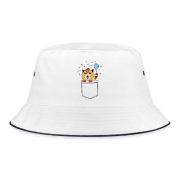 Chat dans la poche de poitrine - Bob - blanc/marine - Devant