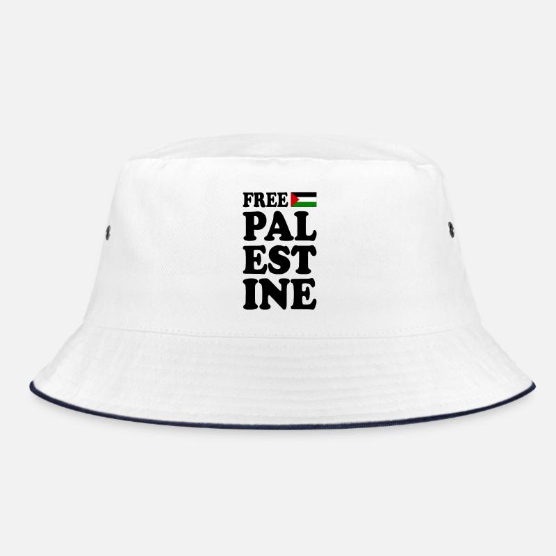 Free palestine - Bucket Hat - Weiß/Navy