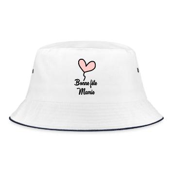 OMA. MUTTERTAG. ALLES GUTE ZUM OMA-TAG. ICH LIEBE DICH - Bucket Hat - Weiß/Navy - Vorne