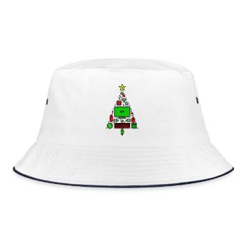 Code Computer Code Debug Scripting Programmer - Bucket Hat - white/navy - Front