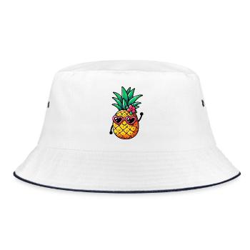 Pineapple - Bucket Hat - white/navy - Front