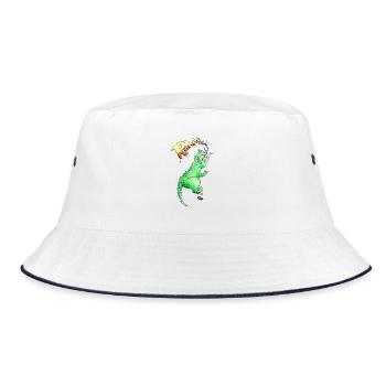 T-rex - Bucket Hat - white/navy - Front