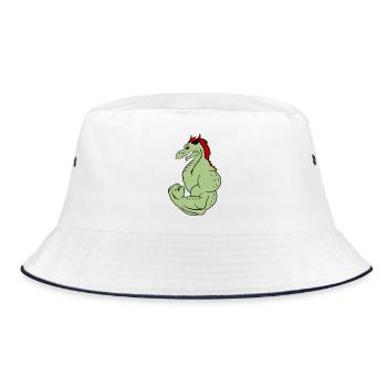 strong dragon 02 - Bucket Hat - Weiß/Navy - Vorne